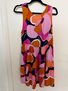 Mister Zimi Pink, Orange & Navy Floral Mini Dress
